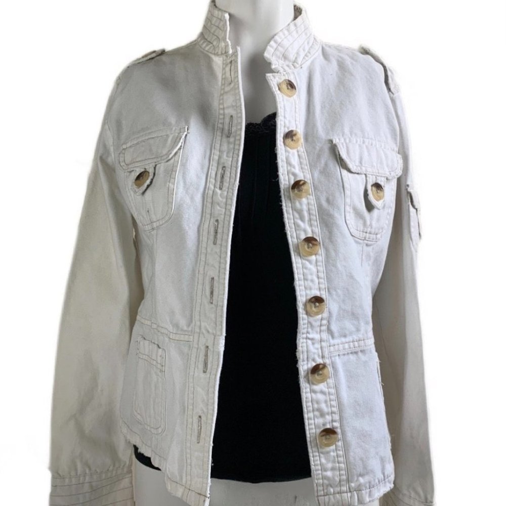 Vintage Jordache Nehru Collar Utility Jacket Juniors Size Large 11/13
